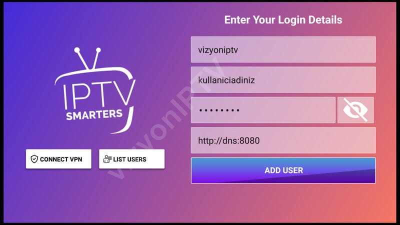 iptv smarters Hesap bilgileri girişi